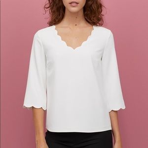 H&M Scalloped-Edge Blouse